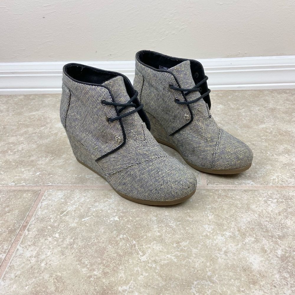 Toms Kala Metallic Desert Wedge Booties